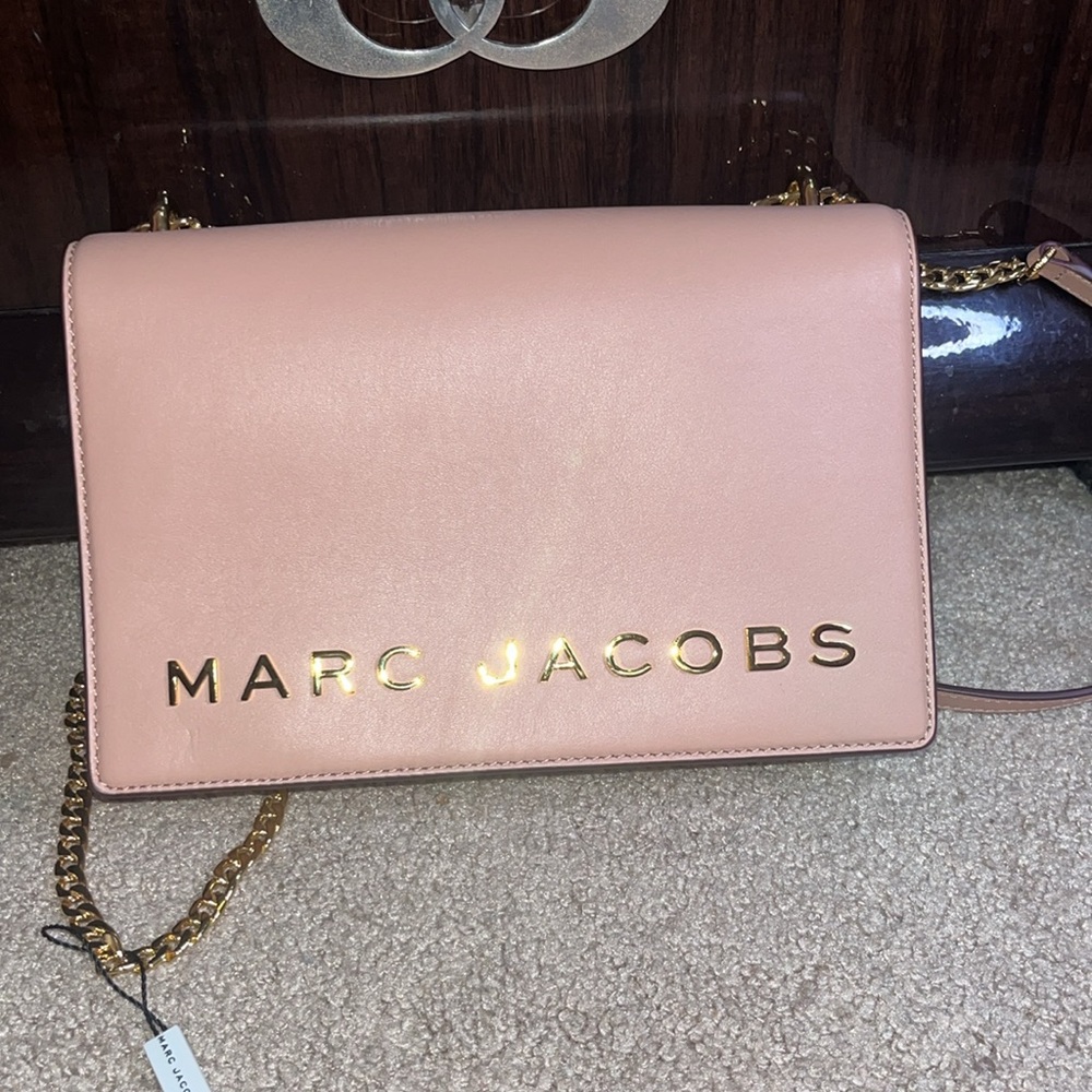 Marc Jacob’s Pink rose large crossbody gold chain designer with gift bag leather - Picture 6 of 16